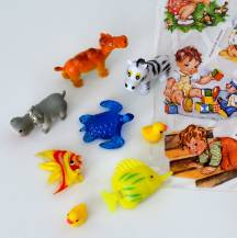 Dekorační ozdoby do mýdel, hračky vhodné pro zalití do dětských mýdel
