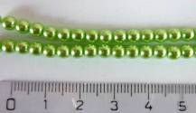 Perly (kuličky) metalické světle zelené 50 ks odstín mk12548