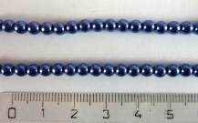 Perly (kuličky) metalické tmavě modré 50 ks odstín mk12395