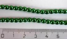 Perly (kuličky) metalické tmavě zelené 50 ks odstín mk12595