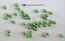 Perly (kuličky) metalické zelené 50 ks odstín mk12545