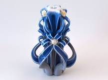 Řezaná svíčka 20 cm -Modro-šedá