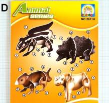 3D pap. puzzle zvířátka 4 ks