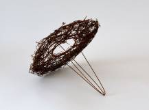 Aranžovací držák z proutí - KRUH HNĚDÝ prům. 15 cm