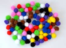Bambulky 2,5 cm - mix barev bal. 100 ks