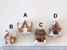 Dekorační figurka - Hnědobílý domeček