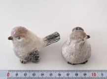 Dekorační figurka - Ptáček bílo-šedý