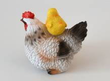 Dekorační figurka - Slepička s kuřátky