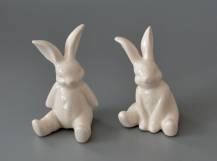 Dekorační keramická figurka - Zajíček bílý