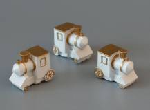 Dekorační mini figurka - Bílá mašinka