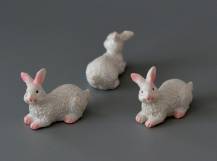 Dekorační mini figurka - Bílý králíček ležící