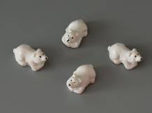 Dekorační mini figurka - Lední medvídek ležící