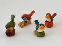 Dekorační mini figurka - Podzimní ptáček