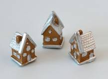 Dekorační mini figurka - Zlatostříbrný domeček