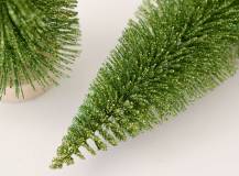 Drátěný stromeček s glitry 16 cm - ZELENÝ