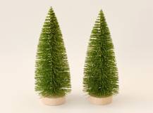 Drátěný stromeček s glitry 16 cm - ZELENÝ