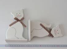 Dřevěná dekorace - Bílá kočka