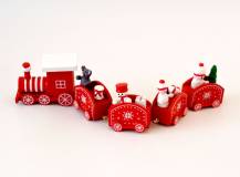 Dřevěná dekorace - Červený vláček Dřevěná dekorace - Červený vláček