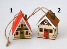 Dřevěná dekorace - Domeček barevný 3D
