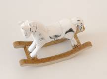 Dřevěná dekorace - Houpací koníček MALÝ BÍLÝ