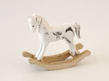 Dřevěná dekorace - Houpací koníček MALÝ BÍLÝ