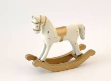 Dřevěná dekorace - Houpací koníček MALÝ KRÉMOVÝ