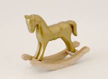 Dřevěná dekorace - Houpací koníček MALÝ ZLATÝ