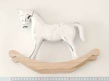 Dřevěná dekorace - Houpací koník VELKÝ BÍLÝ