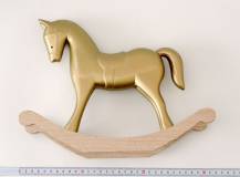 Dřevěná dekorace - Houpací koník VELKÝ ZLATÝ