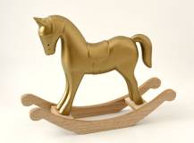 Dřevěná dekorace - Houpací koník VELKÝ ZLATÝ