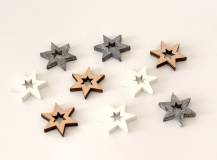 Dřevěná dekorace - Hvězdička 3 cm