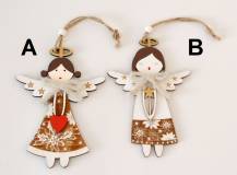 Dřevěná dekorace k zavěšení - Andělská holčička