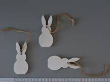 Dřevěná dekorace k zavěšení - Zajíc bílý 10 cm