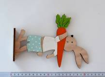 Dřevěná dekorace - Králík s mrkví