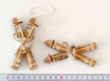 Dřevěná dekorace - Lyže PŘÍRODNÍ