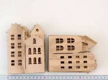 Dřevěná dekorace na postavení - Městečko