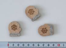 Dřevěná dekorace - Rukavice se samolepkou 3 cm