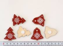 Dřevěná dekorace - Vánoční motivy se samolepkou