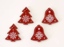 Dřevěná dekorace - Vánoční motivy se samolepkou Dřevěná dekorace - Vánoční motivy se samolepkou