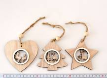 Dřevěná vánoční dekorace k zavěšení