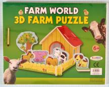 Dřevěné 3D puzzle - FARMA 12 x 12 x 15 cm