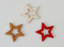 Dřevěné dekorace - Hvězda 4 cm