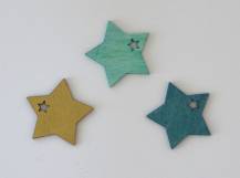 Dřevěné dekorace - Hvězda s hvězdičkou 4 cm