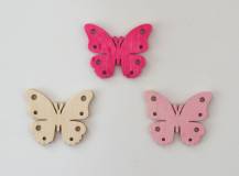 Dřevěné dekorace  - Motýl 4 cm - D
