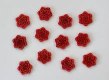 Dřevěné dekorace - Růžička červená 2 cm