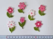 Dřevěné dekorace - Růžová květinka MIX 10 ks