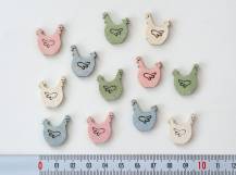 Dřevěné dekorace - Slepičky 2 cm