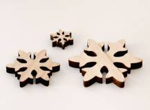 Dřevěné dekorace - SNĚHOVÁ VLOČKA PŘÍRODNÍ