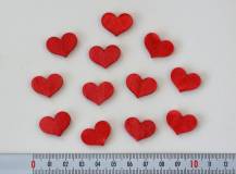 Dřevěné dekorace - Srdce červené 2 cm