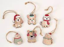 Dřevěné dekorace - Vánoční mazlíčci Dřevěné dekorace - Vánoční mazlíčci